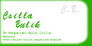 csilla bulik business card